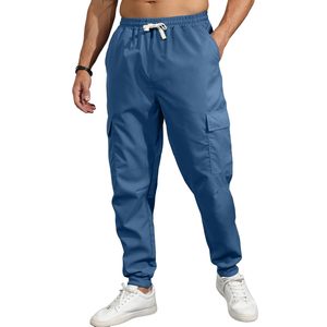 Relaxed Fashion Cargo Jogger Pants for Men Custom Logo Mid Drawstring Pockets Gym Workout Activewear Cotton Polyester Material - Product Image 4