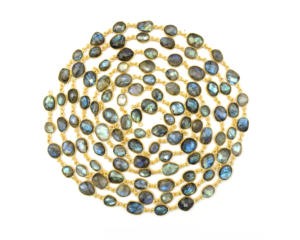 อัญมณีธรรมชาติพร้อมชุบทอง18K ทำด้วยมือแฟชั่นสวยงามของขวัญสำหรับโซ่ตัวเชื่อมต่อฝาของเธอ - Product Image 1