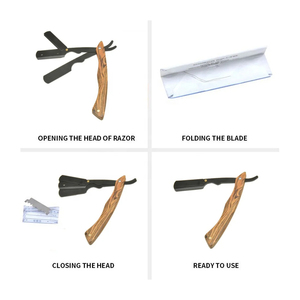 MORGANS INDUSTRIES Men's Stainless Steel Handle <b>Straight</b> <b>Razor</b> with Stainless Steel Blade for Barber Shop Outdoor & Hotel Use - Product Image 5