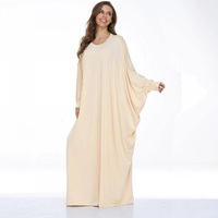 Nouvelle Robe Abaya pour Femme Musulmane, Couleur Unie, Manches Longues, Modeste, Longueur Cheville, Style Robe de Bal, pour l'Aïd 2025