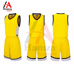 Uniforme de basket-ball personnalisé couleur jaune col en V tissu polyester uniforme de basket-ball par Hamza Apparels - Product Image 4