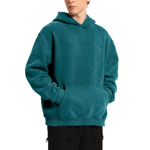 เสื้อมีฮู้ดรุ่นพรีเมี่ยมสำหรับ400GSM เสื้อสวมหัวสีทึบเสื้อผ้าฝ้าย100% โอเวอร์ไซส์สำหรับผู้ชาย - Product Image 4