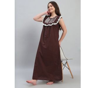 Camisón Elegante de Encaje 100% Algodón para Mujer, para Primavera/Verano - Product Image 1