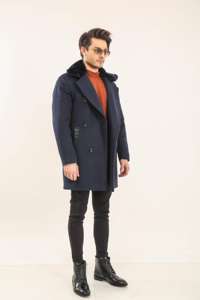 Abrigo Parka de Invierno para Hombre, Marca Valeriano Romano, Calidad Premium, Relleno de Algodón, Transpirable, con Forro de Borrego, Cuello en V, Color Negro - Product Image 2