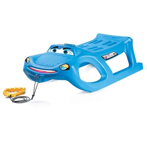 Slitta Zigi-Zet - a forma di auto, con scivoli in acciaio e corda - Product Image 1