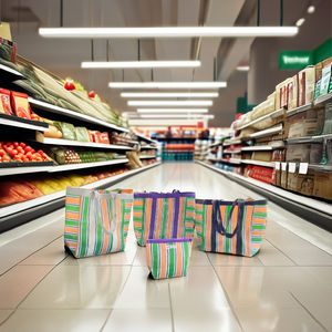 Bolsas de compras de PP recicladas del mercado indio de nailon con bolsa Bolsa de lavandería de suministro a granel de plástico de polipropileno sostenible Hecho EN LA India - Product Image 3