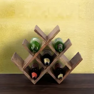 ชั้นวางไวน์ไม้สไตล์โมเดิร์นพร้อมที่เก็บขวดสำหรับตกแต่งบ้านและบาร์ - Product Image 2