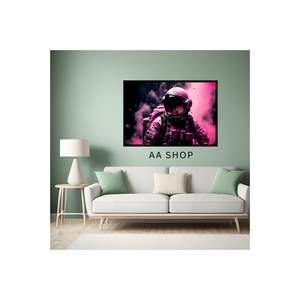 Mesa MDF de gran tamaño de 70x50cm con astronauta espacial colorido desteñido Marco de impresión de calidad acentos de pared 134 - Product Image 4