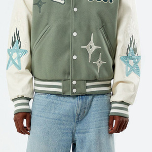 Veste universitaire en molleton de coton de qualité supérieure, sur mesure, aspect haut de gamme, avec manches en cuir et patchs en chenille - Product Image 6