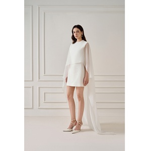 Offre Spéciale Robes décontractées Style élégant JILNA EMB MINI ROBE A-ligne sans manches étiquettes personnalisées robes pour femmes de la marque WhiteAnt - Product Image 3