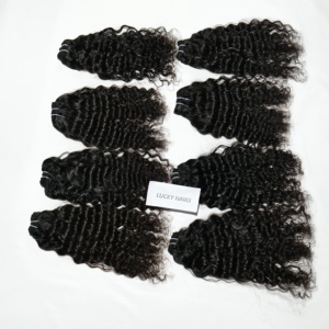 Vague d'eau indienne vierge brute cheveux humains Machine naturelle Double trame cheveux Remy non traités cuticule alignée avec des vagues profondes lâches - Product Image 1
