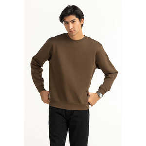 Sweat-shirt d'hiver en tricot mélangé pour femme, coupe classique, couleur olive foncé, MN-SWS-WS25-004 - Product Image 2