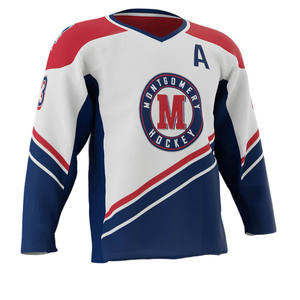 Vente en gros de maillot de hockey sur glace à sublimation personnalisé vêtements de sport durables en polyester à manches longues pour hommes séchage rapide respirant 220g - Product Image 5