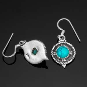 Boucles d'oreilles pendantes en argent sterling 925 plaqué or turquoise, cadeau d'anniversaire pour femmes et filles, naturel - Product Image 4