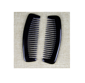 Natural Horn <b>Comb</b> 4.33in 2 Buffalo <b>Hair</b> Care <b>Comb</b> Anti-Static Tangle-Free <b>for</b> <b>Men</b> Women Classic design pcs - Product Image 1