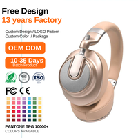 Casque d'écoute professionnel OEM ODM Microphone supra-auriculaire en cuir sans fil 65 heures avec réduction active du bruit pour l'aviation Utilisation du téléphone mobile
