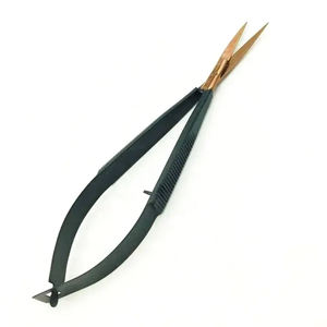 Ciseaux à cuticules professionnels de style russe en acier inoxydable avec micro-spring pour manucure, pédicure, sourcils et cils - Product Image 1