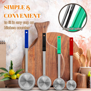 Mayorista Juego de 4 Cucharas de Servicio de Control de Porción de Acero Inoxidable Restaurante Cucharón de Medición Utensilios para Perder Peso - Product Image 6