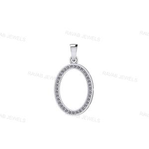 2025 nouveauté véritable 925 en argent Sterling forme ovale blanc réglage Semi montage pendentif en gros bijoux personnalisés fabrique - Product Image 1