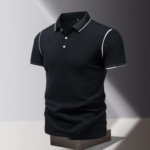 Polo à manches courtes de style haut de gamme pour hommes, en coton respirant, tricoté, à la mode, pour printemps et été - Product Image 6