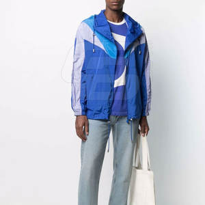 Chaqueta cortavientos con cuello levantado para hombre, ropa deportiva de invierno impermeable de calle alta, abrigos cortavientos personalizados de diseño propio - Product Image 2