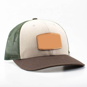 Chapeaux personnalisés en cuir avec logo brodé à 6 panneaux Chapeaux de camionneur Casquettes de sport pour hommes - Product Image 3