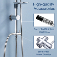 Kit de Douche Économique Simple Direct Usine avec Pommeau Pluie et Douchette à Main – Ensemble Robinet de Douche pour Installation Salle de Bain