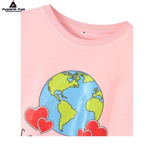 Venta al por mayor de moda moderna 100% algodón camiseta para mujer de alta calidad de lujo Camiseta con estampado apliques Decoración - Product Image 5