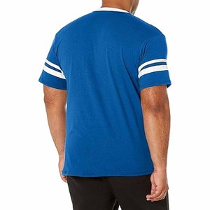 Top vente hommes col rond poids lourd manches régulières 100% coton Jersey bas lettre Anti-rides votre propre Logo T-shirts de sport - Product Image 4