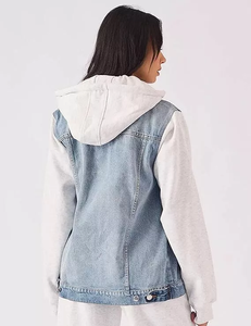 Vente chaude Veste en jean à capuche de qualité supérieure pour femmes Style tendance confortable au prix de gros Traitement brut - Product Image 2