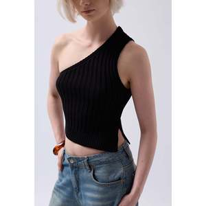 Tek Omuz Orgu Bluz - Rose - Rose - Product Image 4