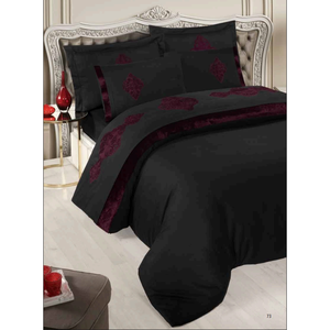 Parure de lit de luxe 6 pièces en satin de coton taille King avec housse de couette XL, drap-housse brodé et taies d'oreiller à poches profondes - Product Image 6