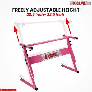 5 Core Keyboard Stand Piano <b>Bench</b> Combo Adjustable Key Board Stands 2" Padded Musician Chair Set - Product Image 2
