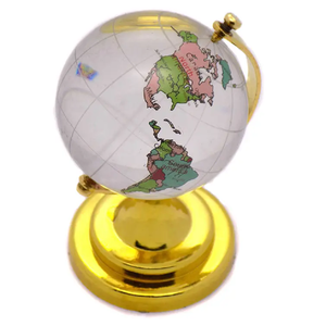 Nordic Creative Mini <b>Crystal</b> Aluminium Globe Living Bedroom Desktop Home Decor Office <b>Accessories</b> Made Metal Brass Silverfinish - Product Image 4