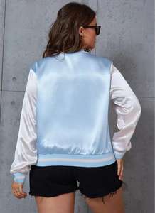 Bombe de baseball personnalisée, brodée et doublée matelassée pour hommes, veste en satin pour femmes - Product Image 2