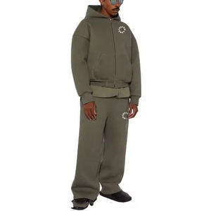 ชุดวอร์มทรงหลวมมีฮู้ดสำหรับผู้ชายชุดวอร์มผ้าฟลีซโอเวอร์ไซส์ผ้าคอตตอน450GSM ไซส์พิเศษออกแบบได้ตามต้องการสำหรับฤดูหนาว - Product Image 5