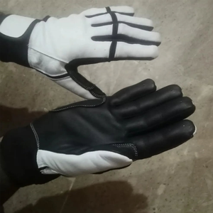 Gants de frappe de baseball en cuir de vachette de couleur blanche à manchette courte à bas prix pour les jeunes et les adultes - Product Image 6