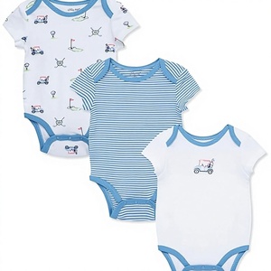 Vêtements pour bébé en gros, motif uni, automne, body à manches longues, fermeture à boutons pression en bambou, 0 à 3 mois, doux, unisexe, nouveau-né, garçons - Product Image 1