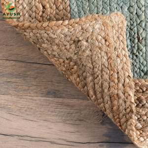 200x300 tapis de jute marron rectangle avec coton incorporé tapis naturels personnalisés pour le salon - Product Image 4