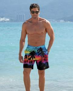 Men's High Street Custom Logo <b>5</b>-<b>Inch</b> <b>Inseam</b> Elastic Waist Knitted Anti-Wrinkle Breathable Polyester <b>Shorts</b> Plus Size - Product Image 3