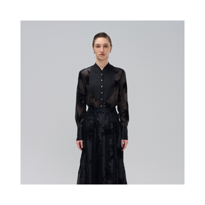 Faldas y blusas de estilo femenino para mujer, camisa de helecho en blanco y negro, conjunto de ropa de tela artesanal, fábrica de Vietnam Whiteant - Product Image 1