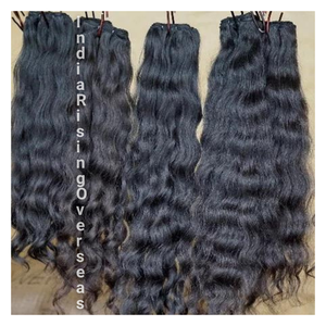 Precio al por mayor, cutículas onduladas naturales alineadas 100%, cutículas crudas sin procesar sin enredos alineadas, extensiones de cabello humano indio - Product Image 1