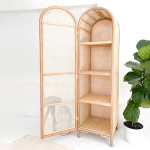 Single <b>Door</b> Natural Arched <b>Rattan</b> Cabinets Handmade Cabinet Closets Indoor Furniture From Vietnam Factory - Product Image 1