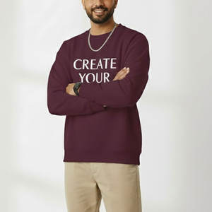 Sudadera clásica para hombre de algodón mezclado con cuello redondo y puños acanalados, ideal para viajes y uso diario. - Product Image 4