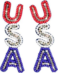 Conjunto de pendientes de cuentas de estilo americano europeo Diseño verde con detalle dorado Accesorios de ropa bohemios occidentales al por mayor - Product Image 4