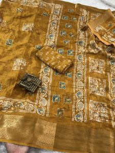 Hermoso algodón de muselina de moda con Gotapatti y Mirror Work Saree Fabricante y proveedor de Surat al Rtae más bajo - Product Image 5