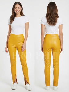Pantalones de Cuero Sintético de Cintura Alta, Ajustados, Elásticos, Casuales, de Moda, para Invierno, para Uso Diario - Product Image 4