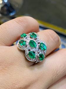 Luxury Exclusive Emerald Love <b>Ring</b> Elegant Green Gemstone Jewelry For Women Meaningful Romantic Gift Stylish Daily Wear Piece - Product Image 3
