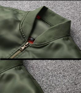 Chaqueta de bombardero de alta calidad para hombre al por mayor, lona de calle a prueba de viento, impermeable, cuello levantado grueso, impresión en relieve - Product Image 5