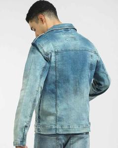 แจ็กเก็ตยีนส์สำหรับผู้ชายแบบมีซิปของ100% เสื้อแจ็กเก็ตผ้าเดนิมแนวสตรีทของผู้ชายผ้าคอตตอนออร์แกนิกมีซิปดีไซน์ใหม่ออกแบบได้ตามต้องการ - Product Image 3